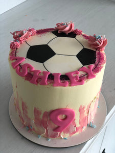 6" Pink Soccer Cake
