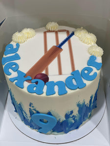 6" Blue Cricket Cake