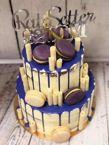 2 Tier Purple Drip Cake
