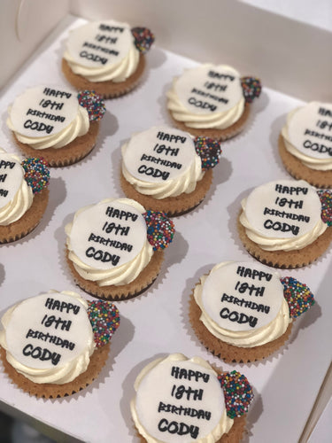 12 Regular Birthday Cupcakes