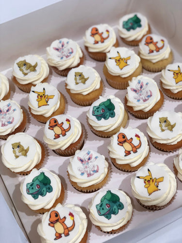 24 Mini Pokemon Cupcakes