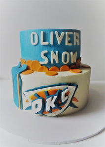 2 Tier (OKC) Basketball Cake