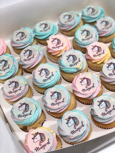 24 Mini Unicorn (Image) cupcakes