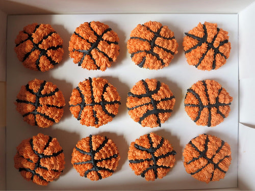 12 Regular Basketball Cupcakes