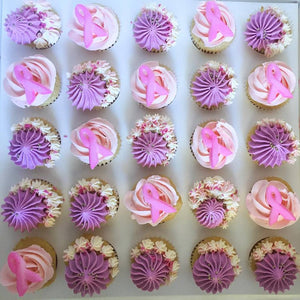 24 Mini Breast Cancer Cupcakes