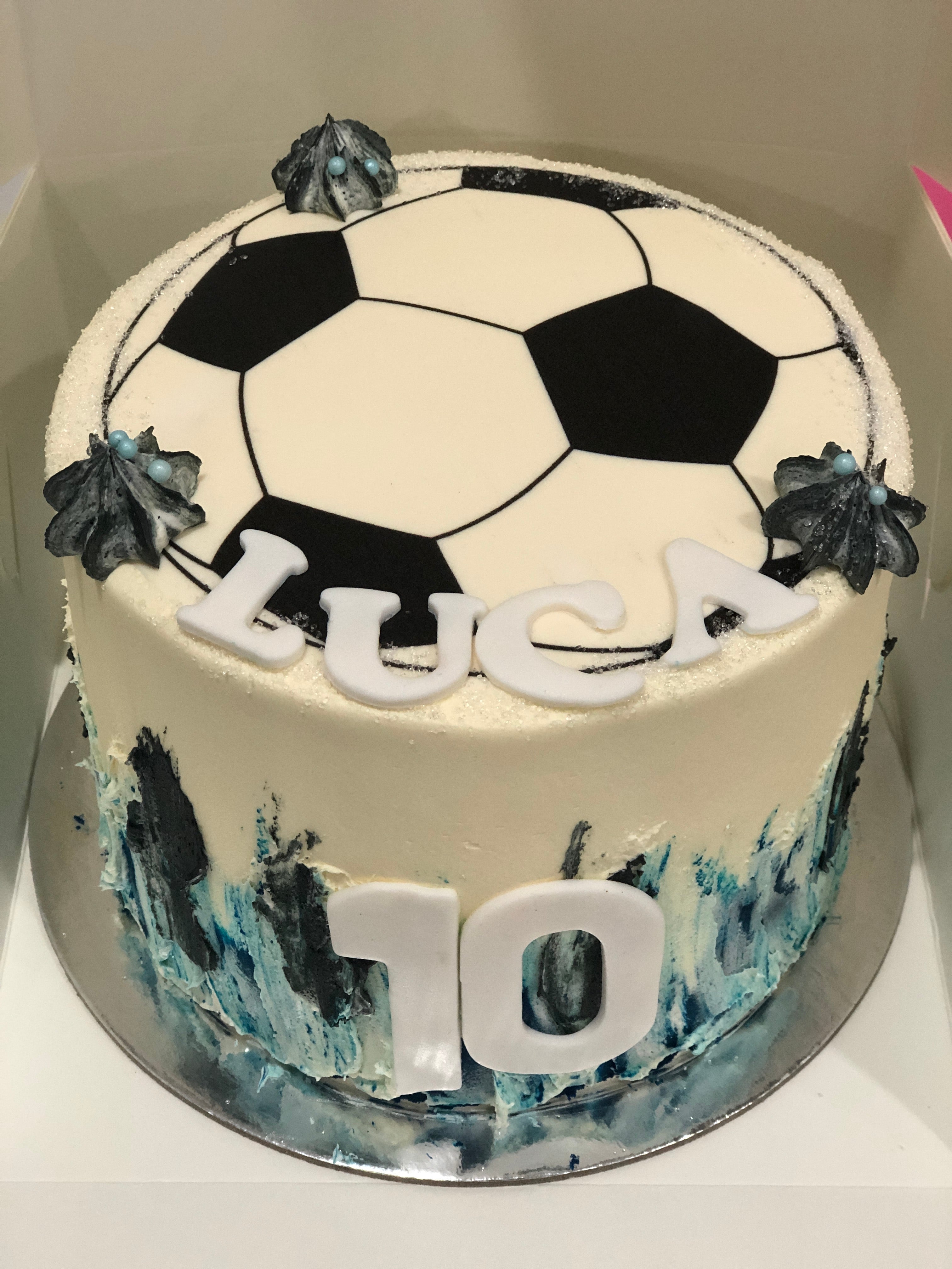Send Vanilla Fondant Soccer Cake Online - GAL22-109949 | Giftalove