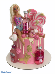 6" Over 18s Barbie cake