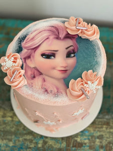 6” Pink Elsa Image Cake