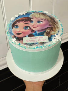 6" Baby Anna Elsa Cake