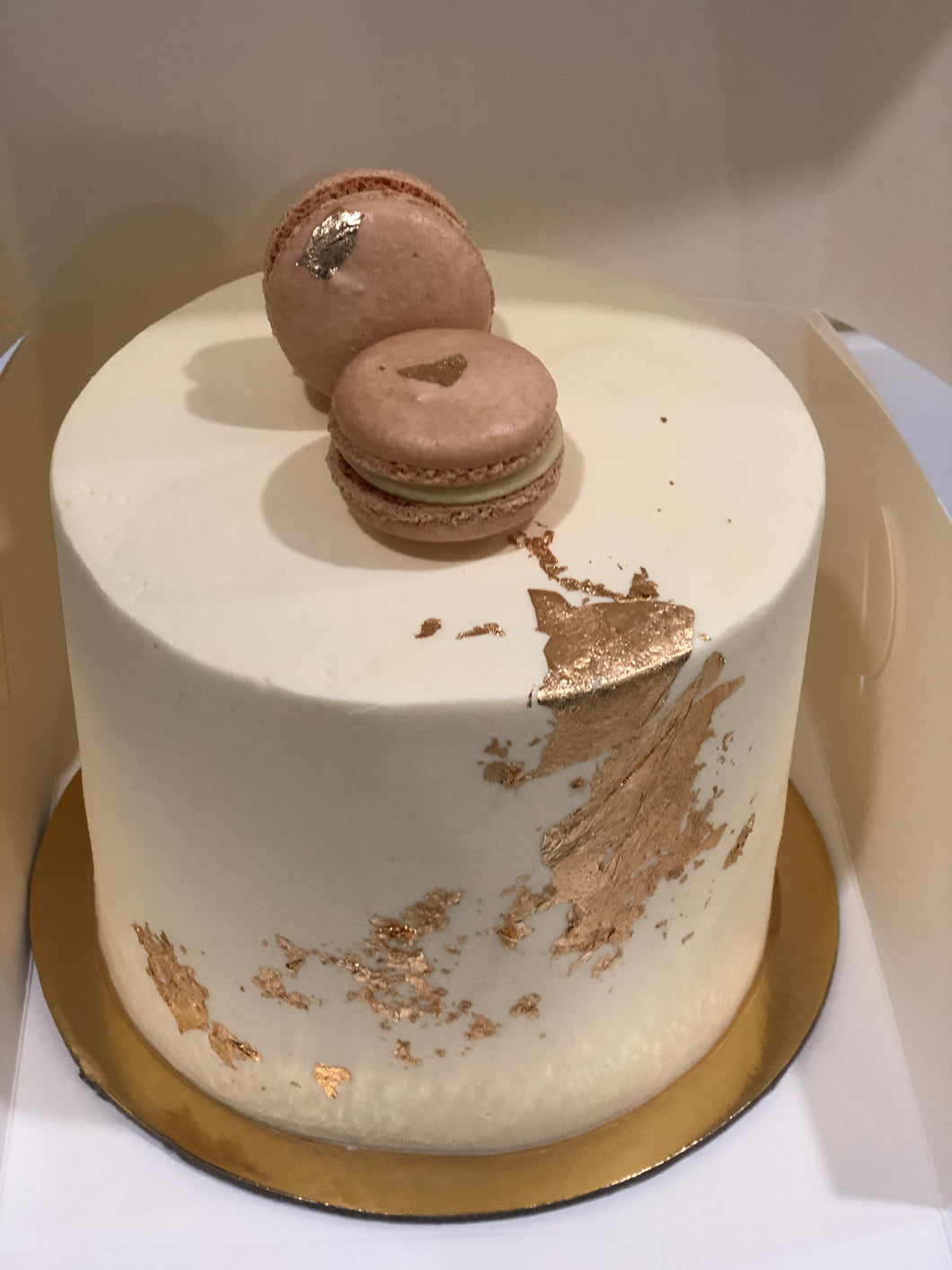6” simple gold cake