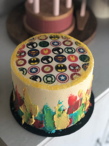 6” Avengers logo image cake