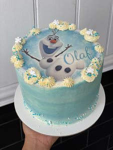6" Olaf image cake