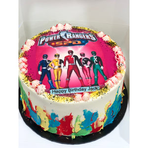 6” power rangers image cake