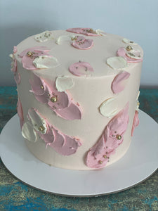 6" Soft pink details cake