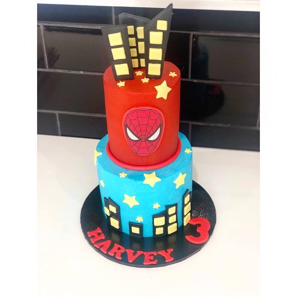 Mini 2 Tier Spiderman Cake